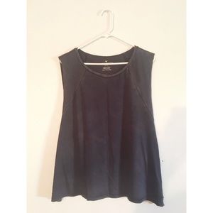 AMERICAN EAGLE DISTRESSED GREY/ BLACK MUSCLE TANK